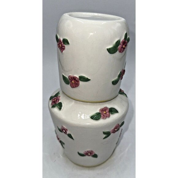 Vintage Pink Roses, Floral Chintz Carafe & Tumbler Bedside Tumbleup Cottagecore - Picture 6 of 13